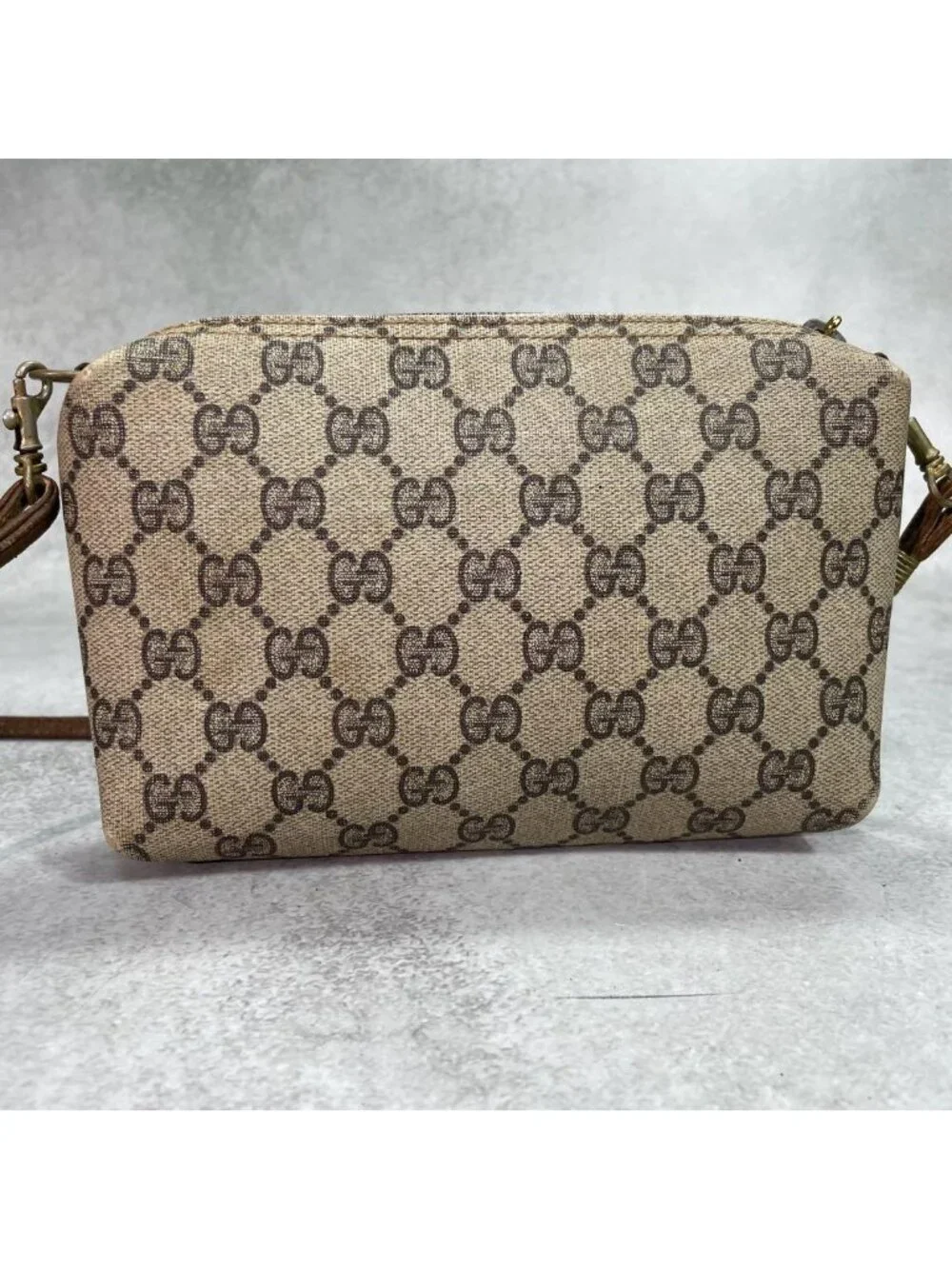 Gucci GG Shoulder Bag Brown Beige Logo